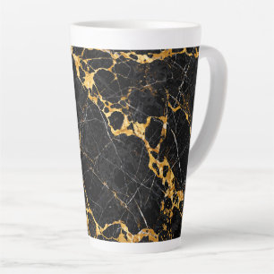 Taza De Café Latte Diseño de mármol negro oro de lujo Nero Portoro