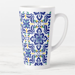 Taza De Café Latte Diseño de mosaico Talavera Terracotta Mexicana No.