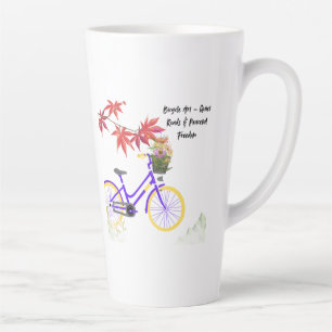 Taza De Café Latte Diseño de Motivación de Bicicleta Floral
