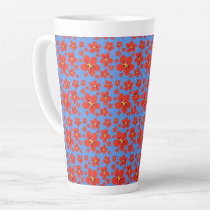 Taza De Café Latte Diseño de nasturtio en latte mug