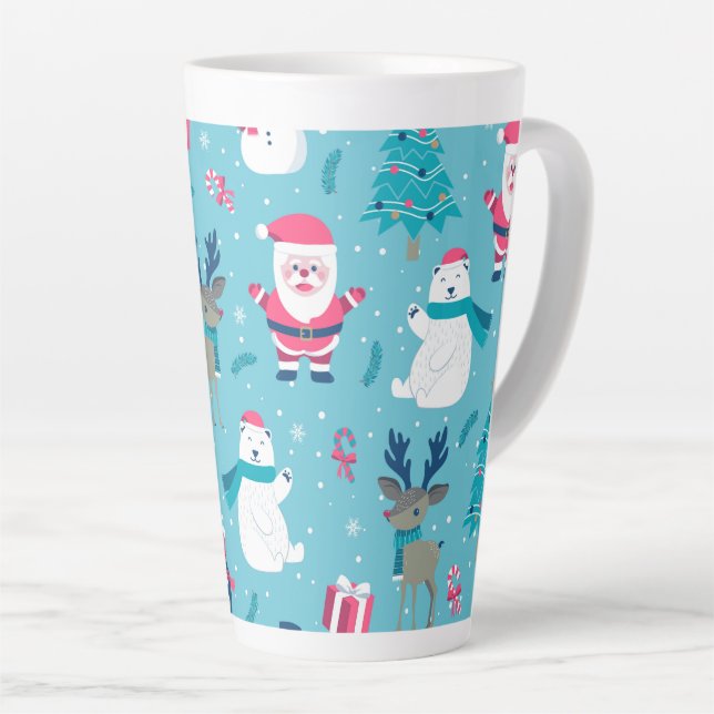 Taza De Café Latte Diseño de navidades (Ángulo derecho)