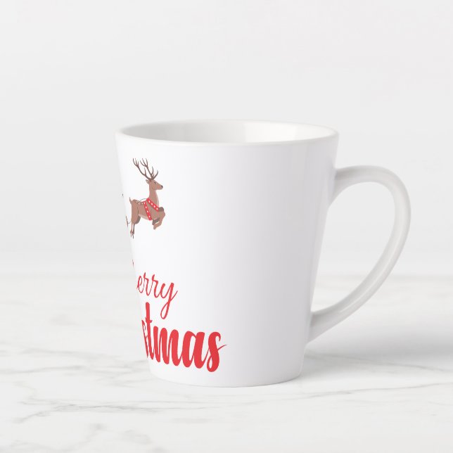 Taza De Café Latte Diseño de navidades y renos (Derecha)