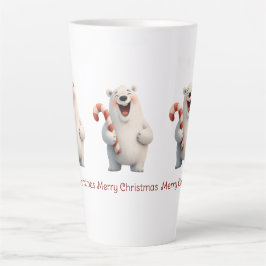 Taza De Café Latte Diseño de osito polar navideño