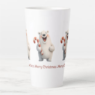 Taza De Café Latte Diseño de osito polar navideño