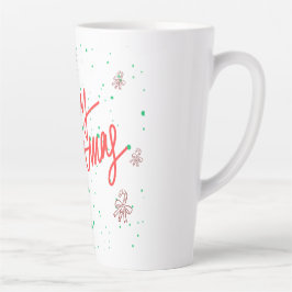 Taza De Café Latte Diseño de pan de jengibre Feliz Navidad.