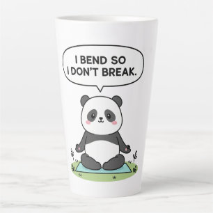 Taza De Café Latte diseño de panda “Me doblo para no romper”