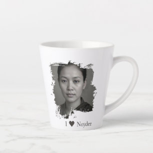 Taza De Café Latte Diseño de pincelada para tu imagen y texto