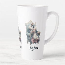 Taza De Café Latte Diseño de Pingüino de Gran Jefe Invernal