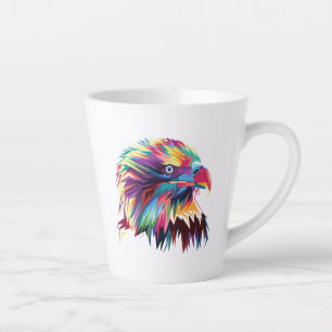 Taza De Café Latte Diseño de Prismático Geométrico de Águila Calva-80
