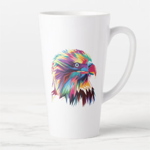 Taza De Café Latte Diseño de Prismático Geométrico de Águila Calva-80