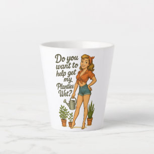Taza De Café Latte Diseño de Pun Planties de Jardinero Pin-Up Travies