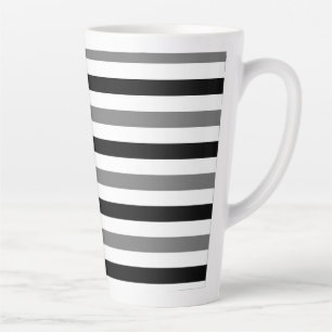 Taza De Café Latte Diseño de rayas blancas y negras Ahs