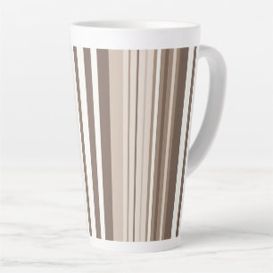 Taza De Café Latte Diseño de rayas con tono terroso neutro