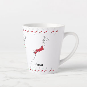 Taza De Café Latte Diseño de recuerdo con la bandera japonesa dentro