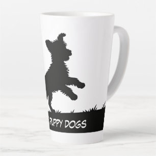 Taza De Café Latte Diseño de siluetas de mascotas lindas - Perros 1 +