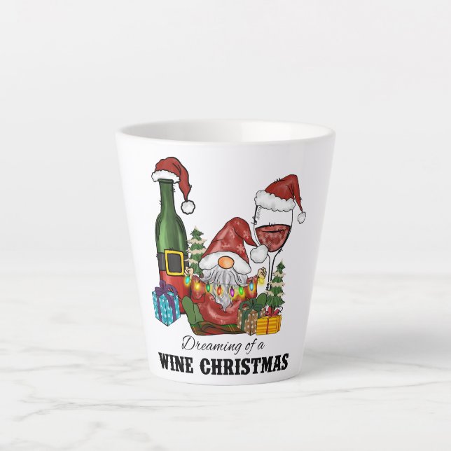 Taza De Café Latte Diseño de vacaciones de Gnome Escandinavo (Anverso)