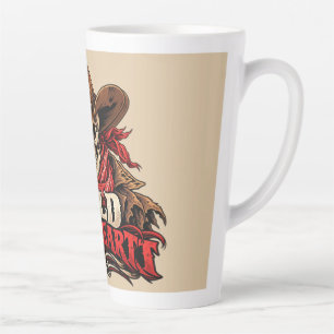 Taza De Café Latte Diseño de vaquero esqueleto de alma salvaje occide