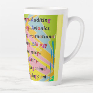 Taza De Café Latte Diseño del aprendizaje en colores mixtos