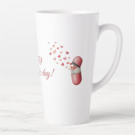 Taza De Café Latte Diseño del Día de San Valentín de Medicina del Amo