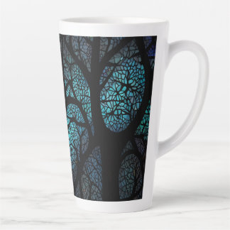 Taza De Café Latte Diseño del efecto mosaico colorido del árbol de vi