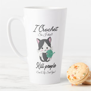 Taza De Café Latte Diseño divertido de cita de ganchillo para amante 