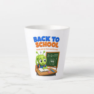 Taza De Café Latte Diseño divertido de luchas de matemáticas de alien