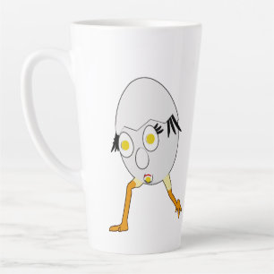 Taza De Café Latte Diseño divertido de personaje de huevo RG y RA
