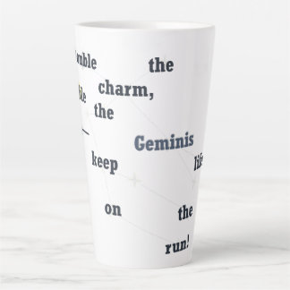 Taza De Café Latte Diseño divertido e inspirador de Gemini para uso d