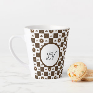Taza De Café Latte Diseño elegante de patrones clásicos
