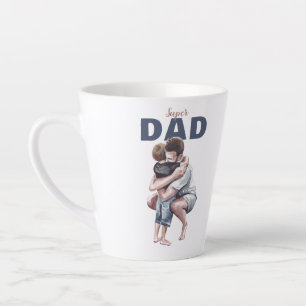 Taza De Café Latte Diseño en acuarela de Super Papá