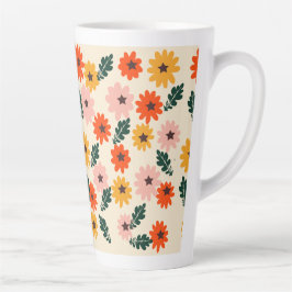 Taza De Café Latte Diseño floral