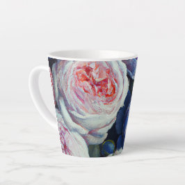 Taza De Café Latte Diseño floral de Rosas barrocos clásicos