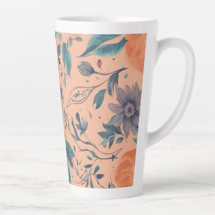 Taza De Café Latte Diseño floral Grande