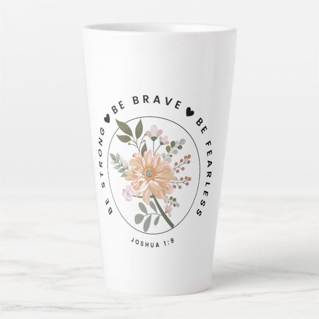 Taza De Café Latte Diseño floral inspirador (Anverso)