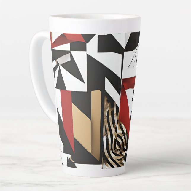 Taza De Café Latte Diseño geométrico (Ángulo izquierdo)