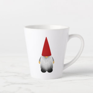 Taza De Café Latte Diseño Gráfico de Gnomo de Gorro Rojo Encantador