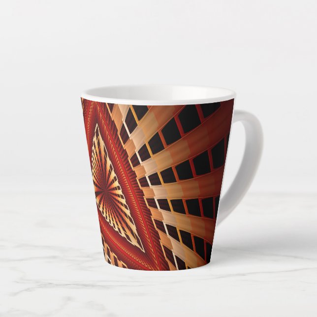 Taza De Café Latte Diseño gráfico fractal moderno de 3D Fantasy Netwo (Ángulo derecho)