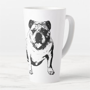 Taza De Café Latte Diseño juguetón de Bulldog
