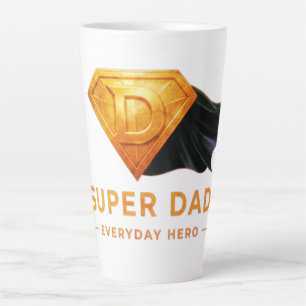 Taza De Café Latte Diseño Mínimo de Día del Padre Superhéroe