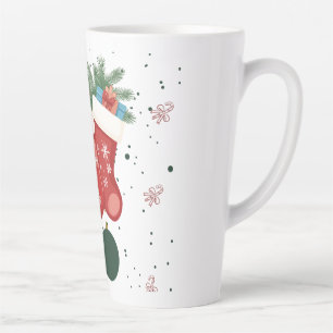 Taza De Café Latte Diseño navideño de calcetines y regalos de Navidad