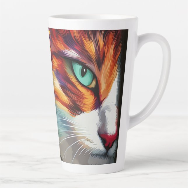 Taza De Café Latte Diseño ocular del gato (Derecha)