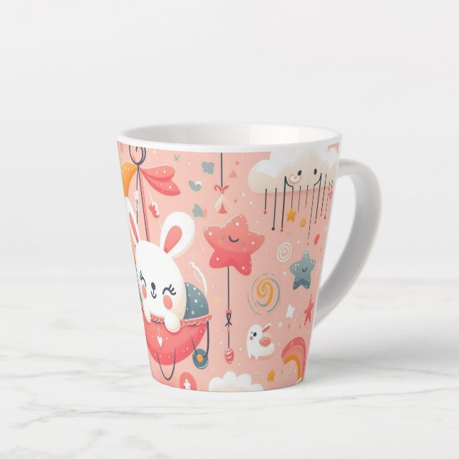 Taza De Café Latte diseño patrón personalizado tema niños (Ángulo derecho)