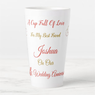 Taza De Café Latte Diseño personalizado del décimo aniversario Latte