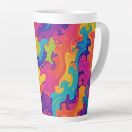 Taza De Café Latte Diseño psicodélico ondulado