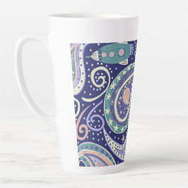 Taza De Café Latte Diseño Retro de Galaxia Espacial