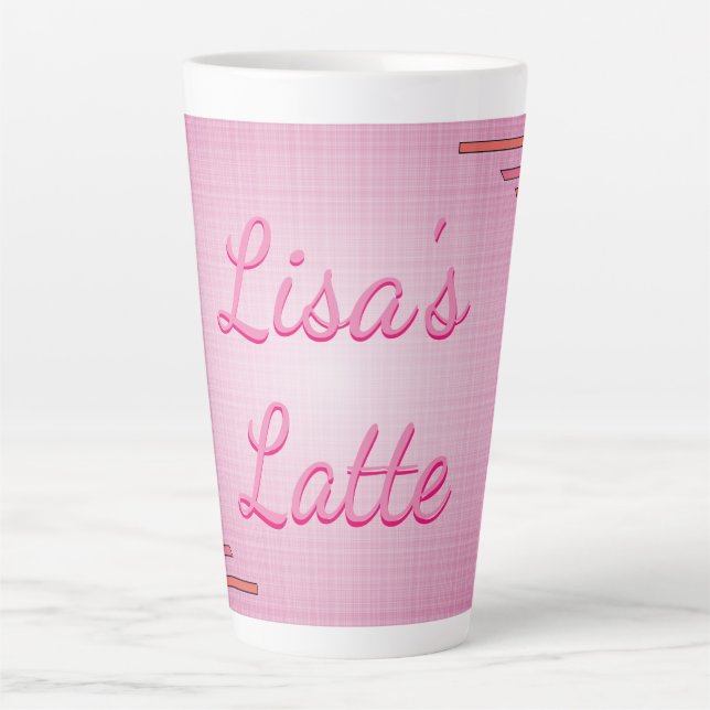 Taza De Café Latte Diseño rosa personalizado (Anverso)