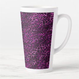 Taza De Café Latte Diseño serie Leopardo morado y dorado 3