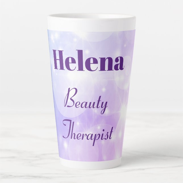 Taza De Café Latte Diseño terapista de belleza personalizado (Anverso)