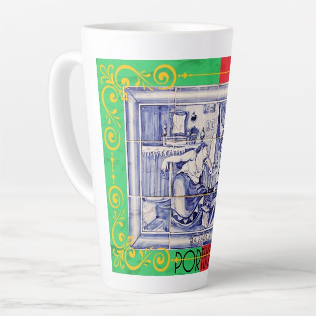 Taza De Café Latte diseños portugueses (Ángulo izquierdo)