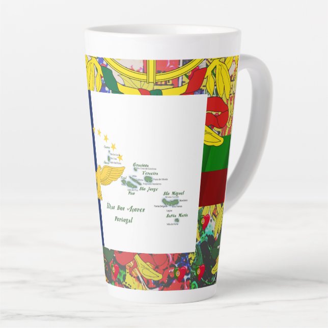 Taza De Café Latte diseños portugueses  (Ángulo derecho)